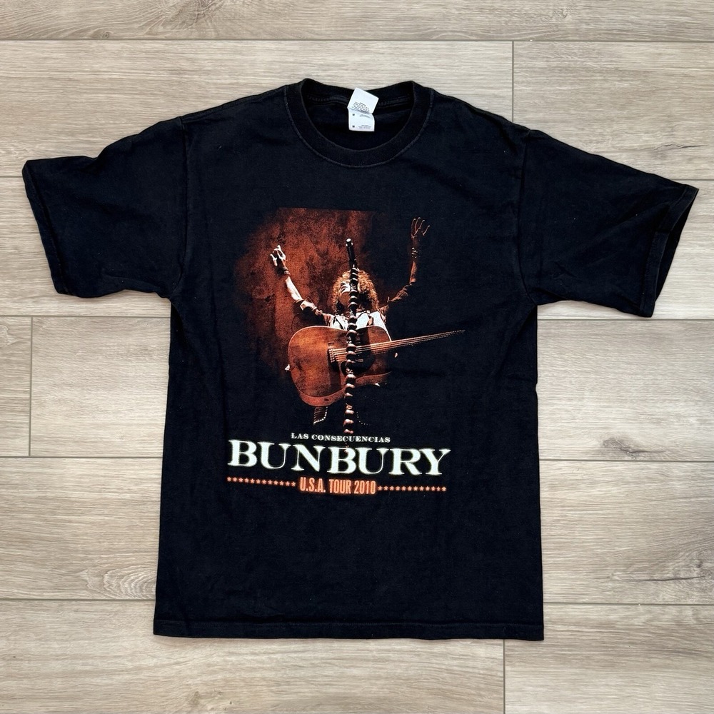 Enrique Bunbury 2010 USA Tour T-Shirt Adult Size Medium Latin Rock Band Music T